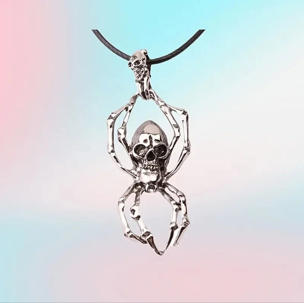 Double Skull Spider Necklace (New)